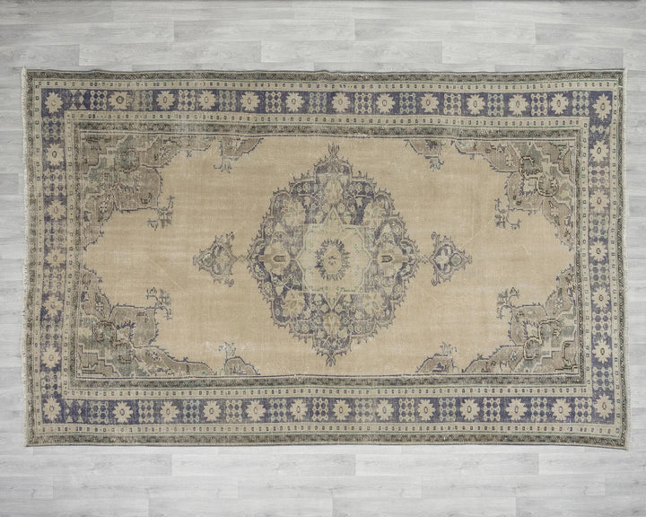 Multicolor Turkish Oushak Rug 7' 1" x 10' 8" Hand-Knotted | No. VR70965