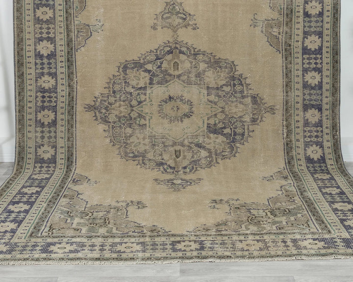 Multicolor Turkish Oushak Rug 7' 1" x 10' 8" Hand-Knotted | No. VR70965