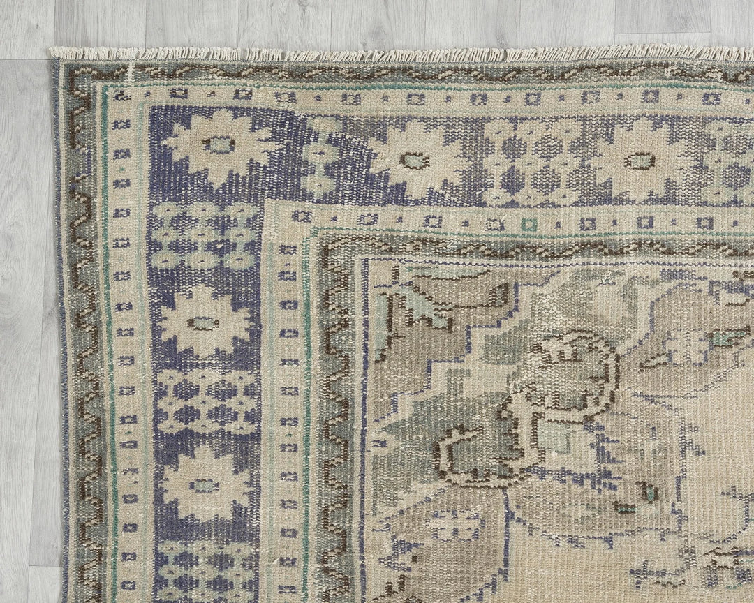 Multicolor Turkish Oushak Rug 7' 1" x 10' 8" Hand-Knotted | No. VR70965