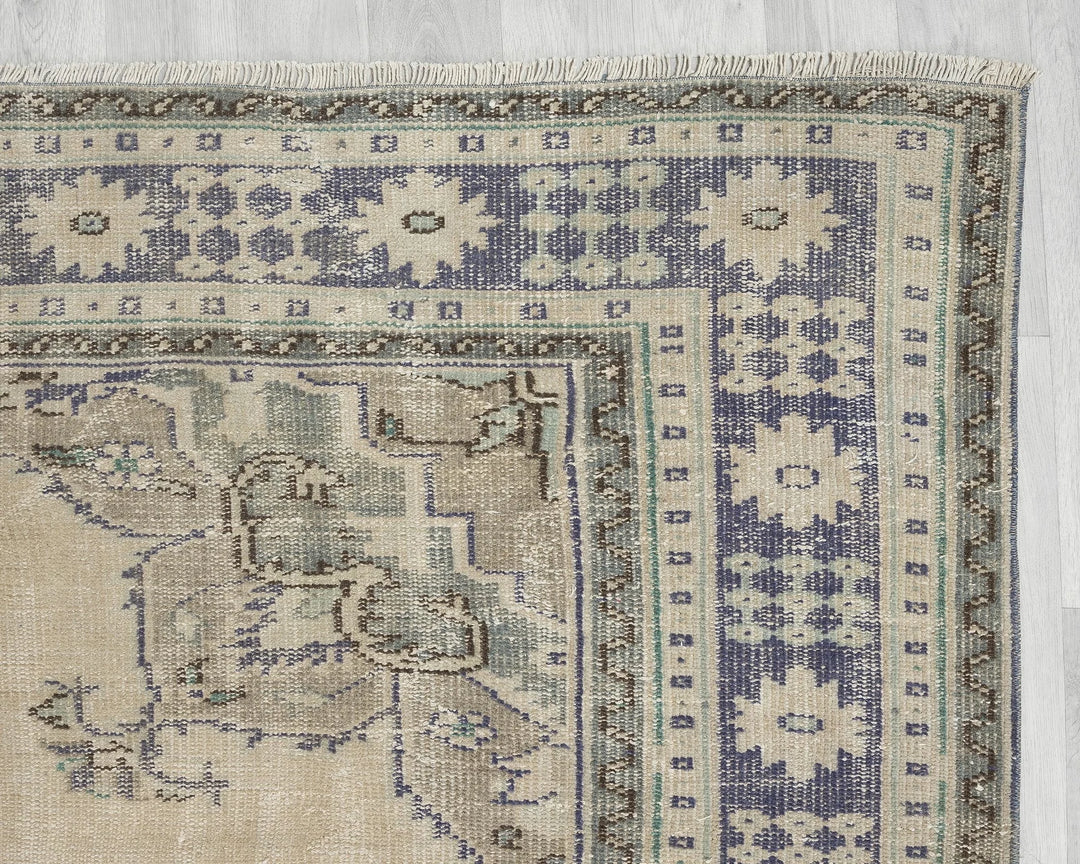 Multicolor Turkish Oushak Rug 7' 1" x 10' 8" Hand-Knotted | No. VR70965