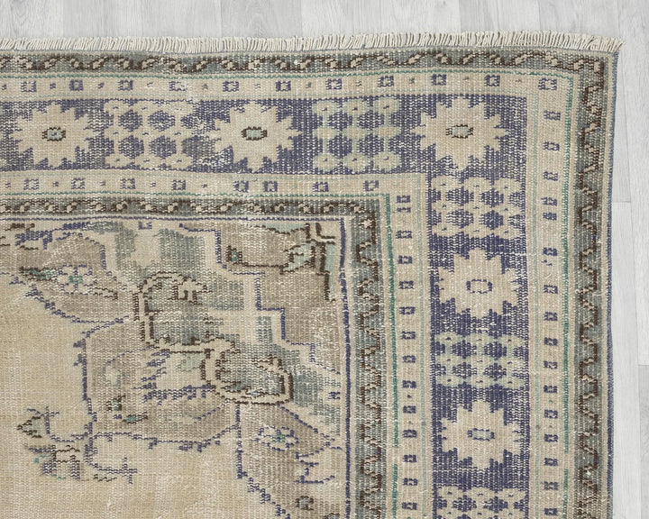 Multicolor Turkish Oushak Rug 7' 1" x 10' 8" Hand-Knotted | No. VR70965