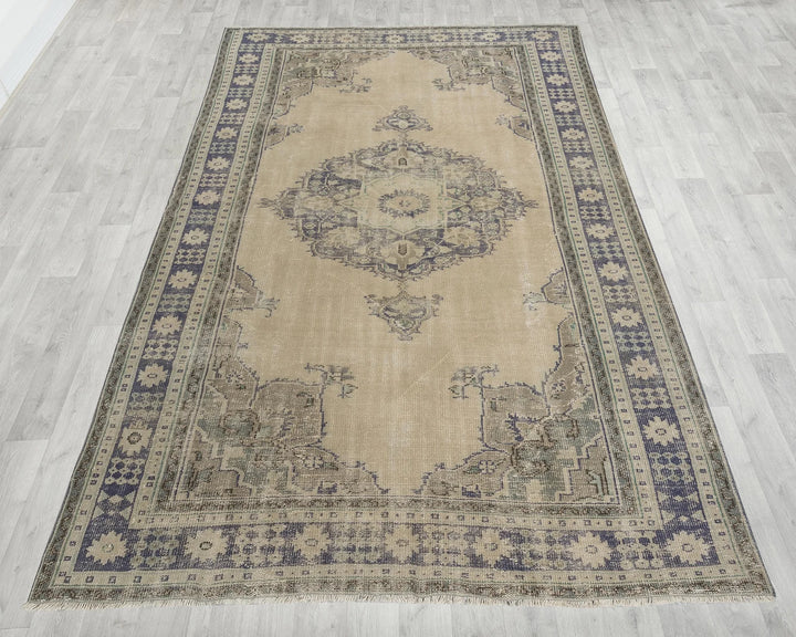 Multicolor Turkish Oushak Rug 7' 1" x 10' 8" Hand-Knotted | No. VR70965