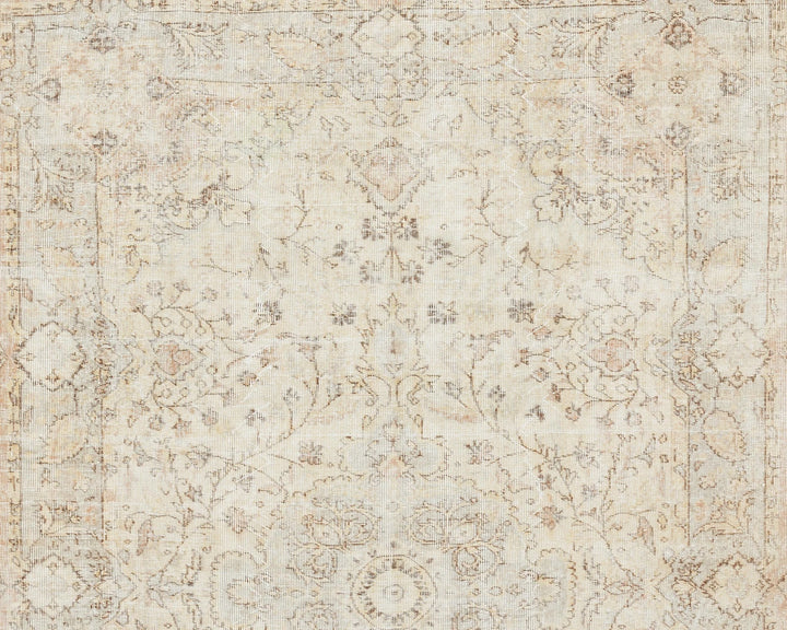 Beige Turkish Oushak Rug 6' 3" x 9' 3" Hand-Knotted | No. VR70968