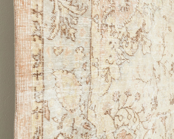 Beige Turkish Oushak Rug 6' 3" x 9' 3" Hand-Knotted | No. VR70968