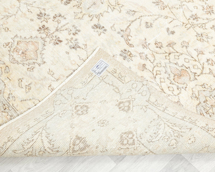 Beige Turkish Oushak Rug 6' 3" x 9' 3" Hand-Knotted | No. VR70968