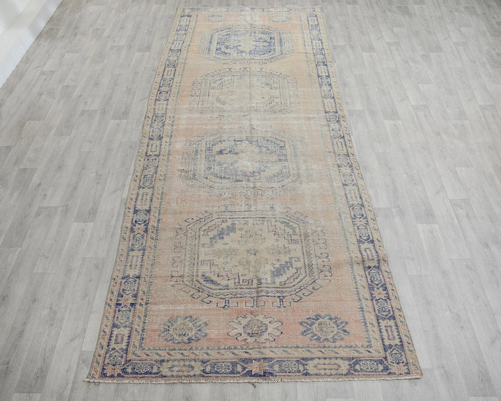 Blue Turkish Oushak Rug 4'9" x 12'6" Hand-Knotted view 9