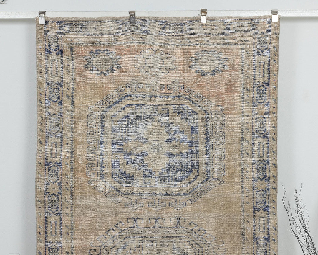 Blue Turkish Oushak Rug 4'9" x 12'6" Hand-Knotted view