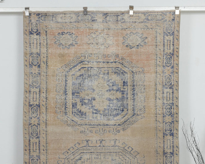 Blue Turkish Oushak Rug 4'9" x 12'6" Hand-Knotted view
