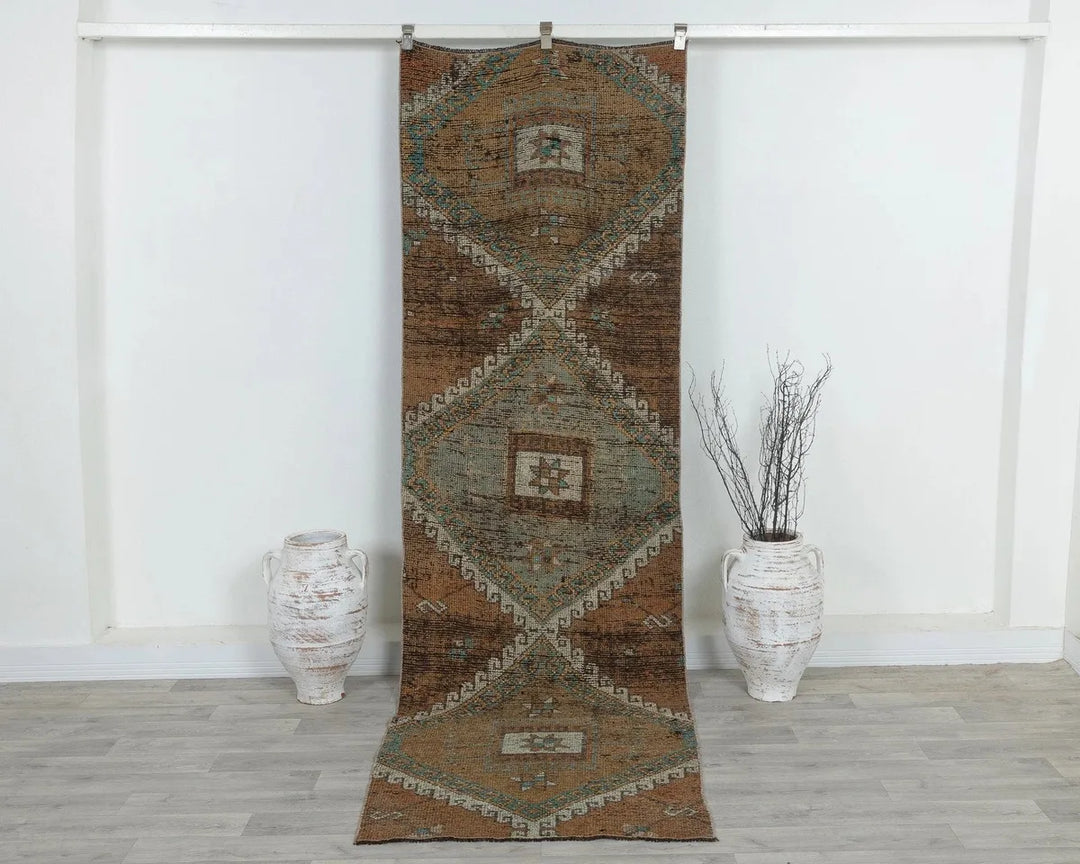 Brown Turkish Oushak Rug 2' 11" x 9' 8" Hand-Knotted | No. VR71121