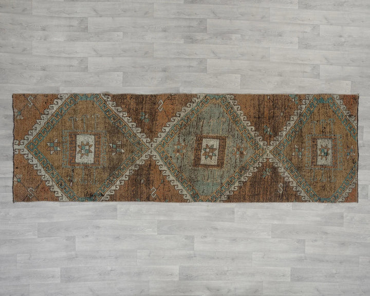 Brown Turkish Oushak Rug 2'11" x 9'8" Hand-Knotted view 9