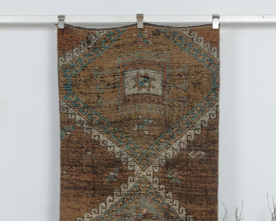 Brown Turkish Oushak Rug 2'11" x 9'8" Hand-Knotted view