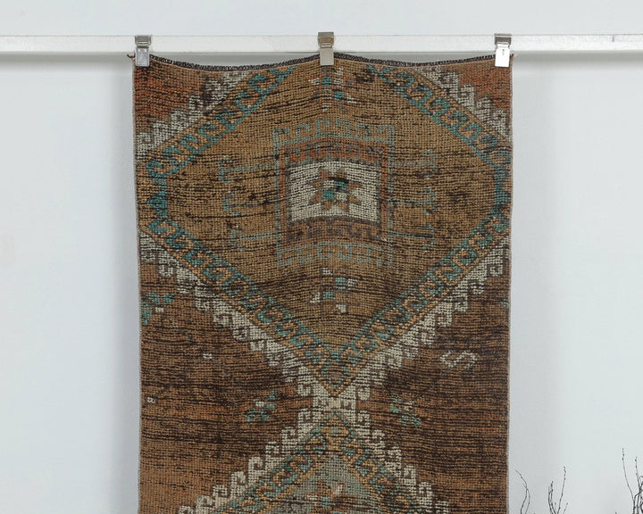 Brown Turkish Oushak Rug 2'11" x 9'8" Hand-Knotted view
