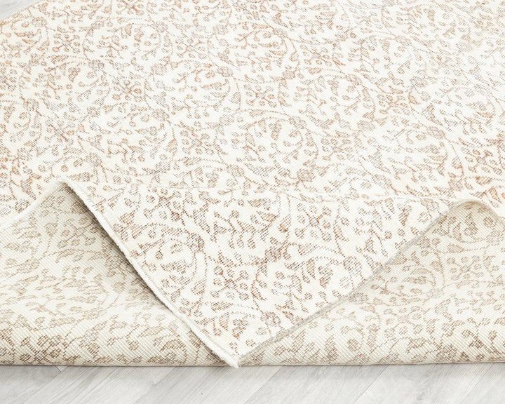 Beige Turkish Oushak Rug 8' 9" x 5' 3" Hand-Knotted | No. VR71165