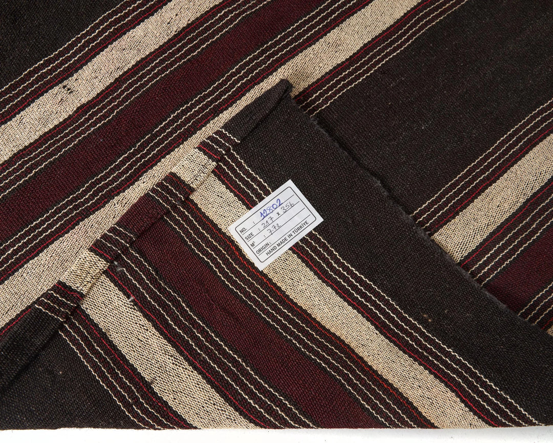 Brown Turkish Kilim Rug 7' 1" x 11' 8" Flat-Weave | No. VR71272
