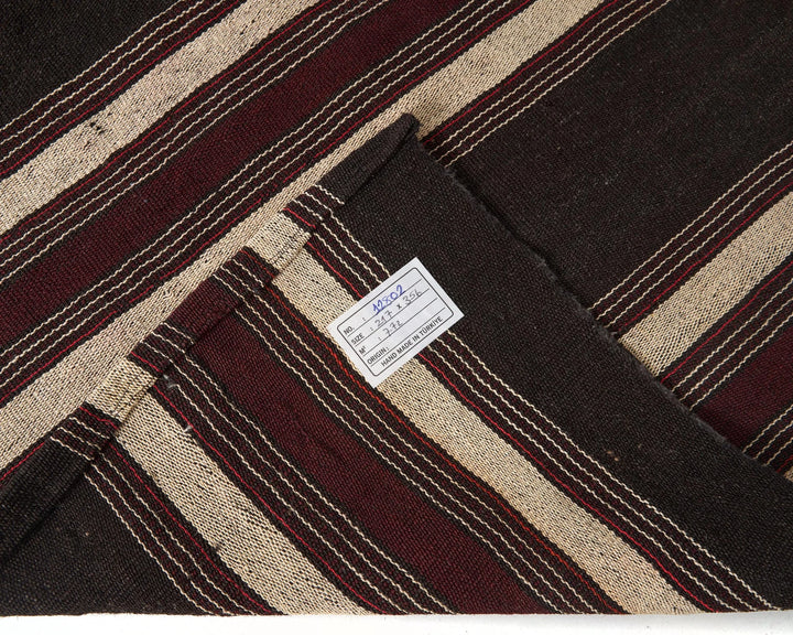 Brown Turkish Kilim Rug 7' 1" x 11' 8" Flat-Weave | No. VR71272