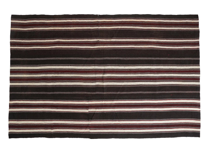 Brown Turkish Kilim Rug 7' 1" x 11' 8" Flat-Weave | No. VR71272
