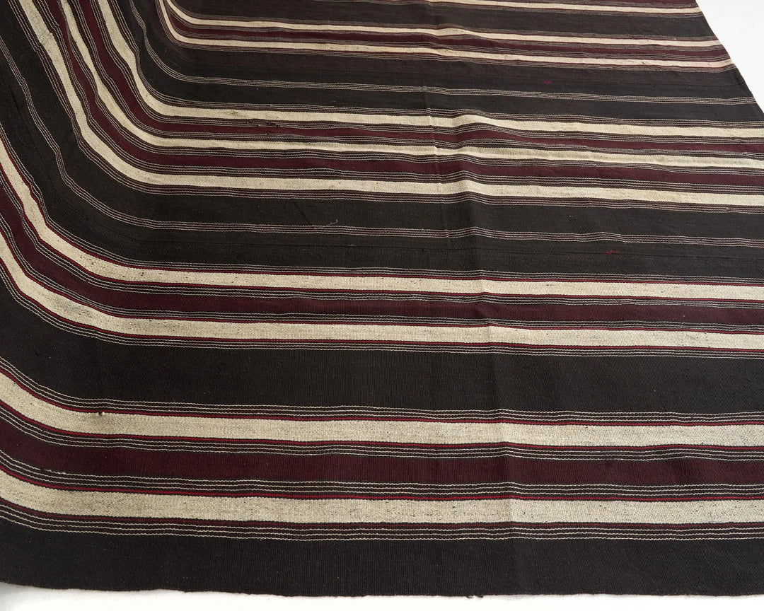 Brown Turkish Kilim Rug 7' 1" x 11' 8" Flat-Weave | No. VR71272