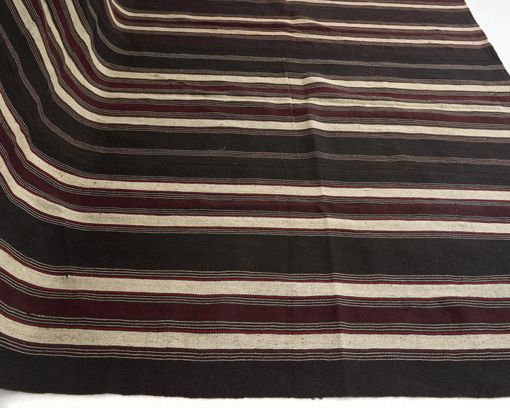 Brown Turkish Kilim Rug 7' 1" x 11' 8" Flat-Weave | No. VR71272