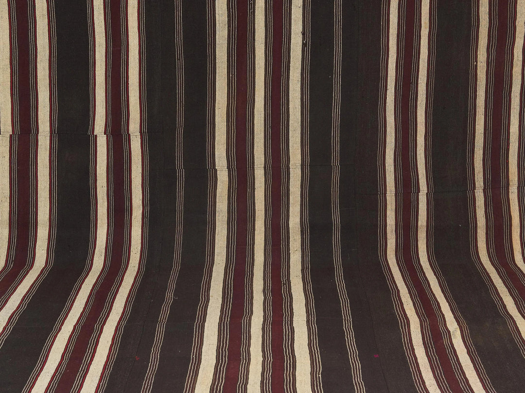 Brown Turkish Kilim Rug 7' 1" x 11' 8" Flat-Weave | No. VR71272