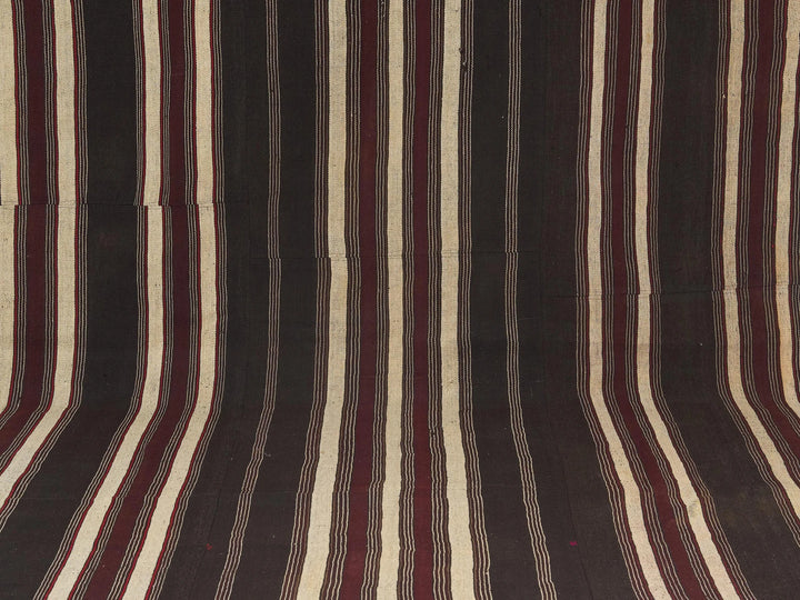 Brown Turkish Kilim Rug 7' 1" x 11' 8" Flat-Weave | No. VR71272