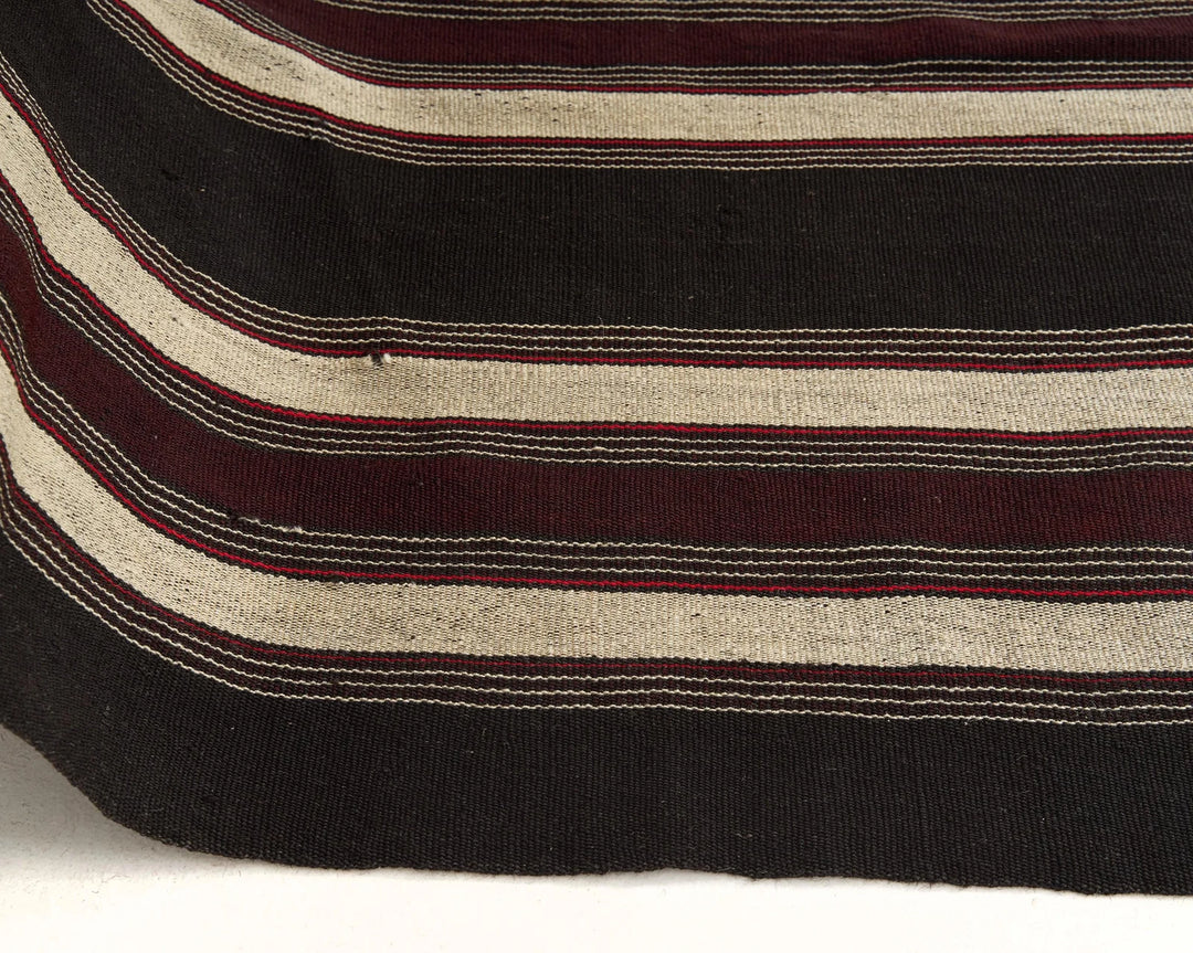 Brown Turkish Kilim Rug 7' 1" x 11' 8" Flat-Weave | No. VR71272