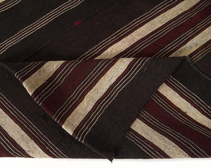 Brown Turkish Kilim Rug 7' 1" x 11' 8" Flat-Weave | No. VR71272