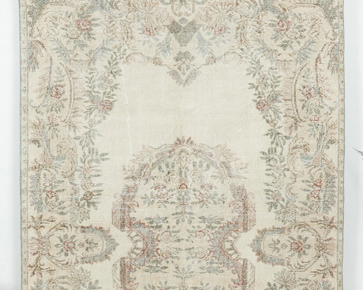Beige Turkish Oushak Rug 5' 11" x 9' 6" Hand-Knotted | No. VR71298