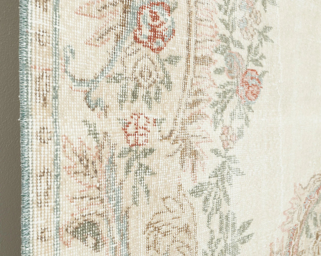 Beige Turkish Oushak Rug 5' 11" x 9' 6" Hand-Knotted | No. VR71298