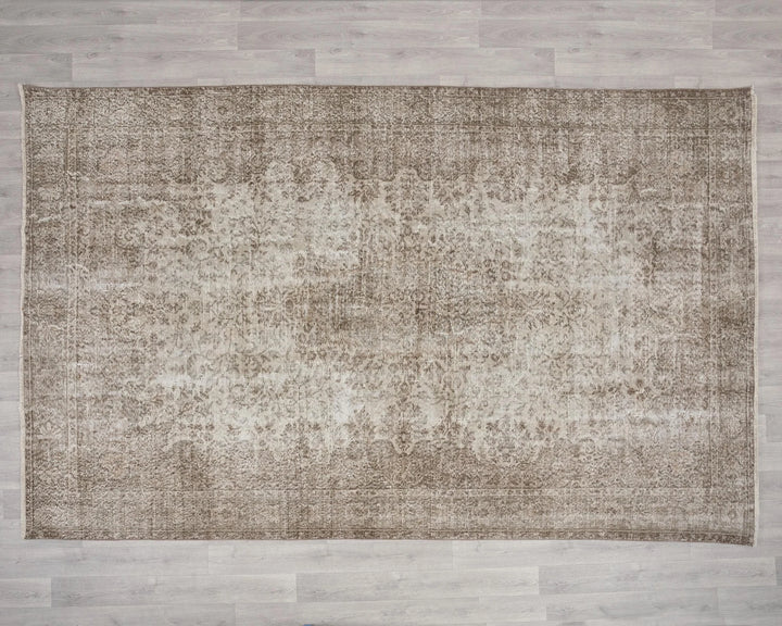 Beige Turkish Oushak Rug 7' x 10' Hand-Knotted | No. VR71340