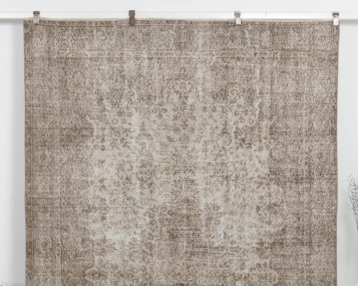 Beige Turkish Oushak Rug 7' x 10' Hand-Knotted | No. VR71340
