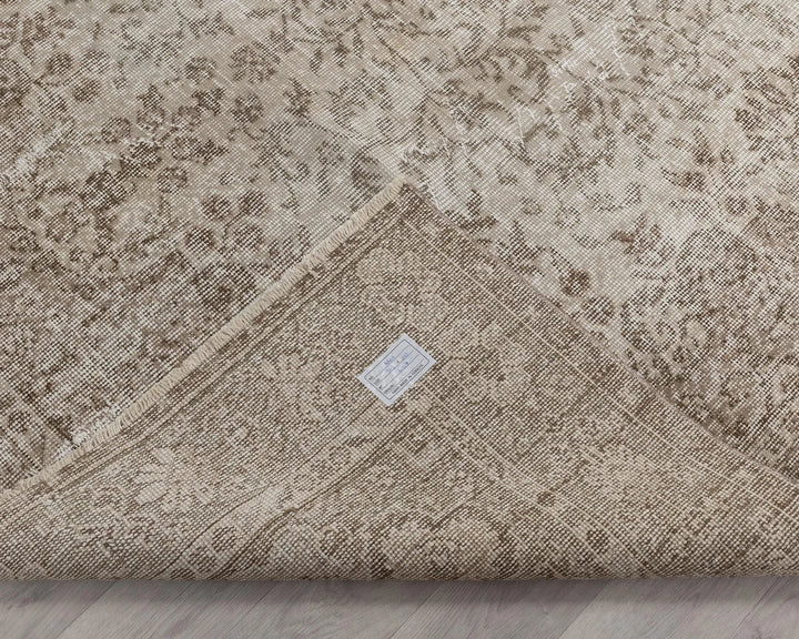 Beige Turkish Oushak Rug 7' x 10' Hand-Knotted | No. VR71340