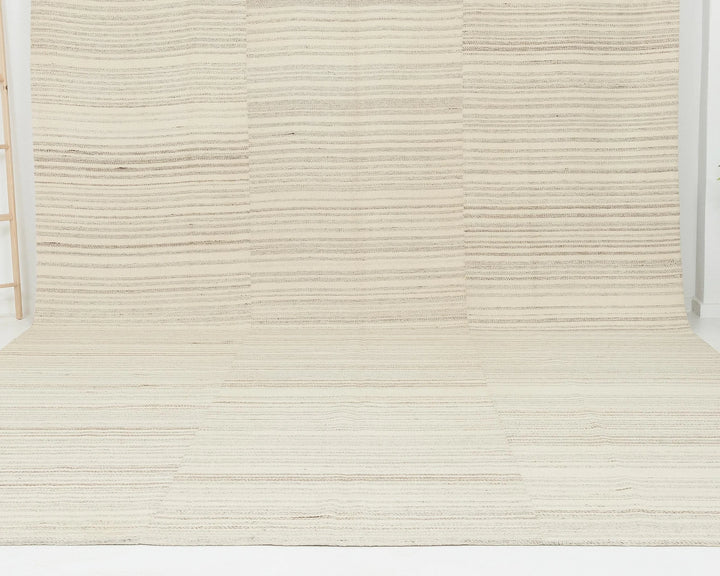 Beige Turkish Kilim Rug 9' 4" x 13' 5" Flat-Weave | No. VR71404