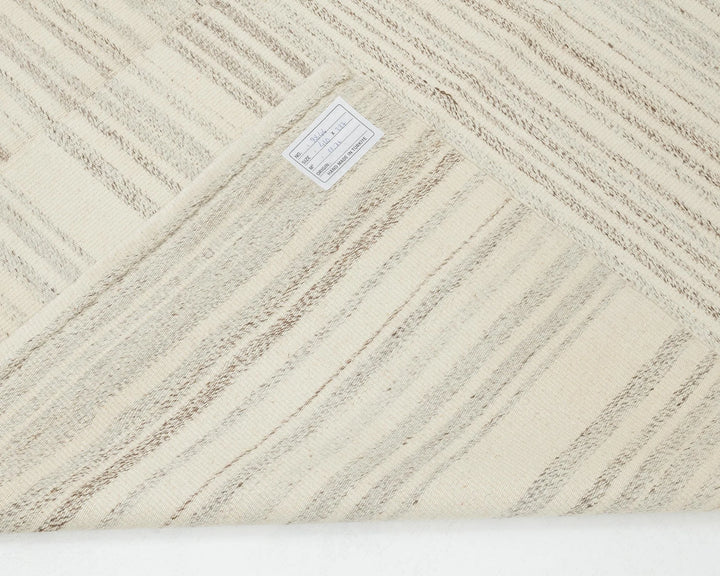Beige Turkish Kilim Rug 9' 4" x 13' 5" Flat-Weave | No. VR71404