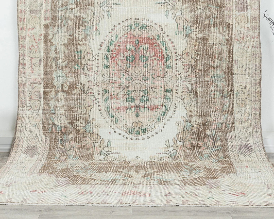 Multicolor Turkish Oushak Rug 6' x 9' 6" Hand-Knotted | No. VR71462