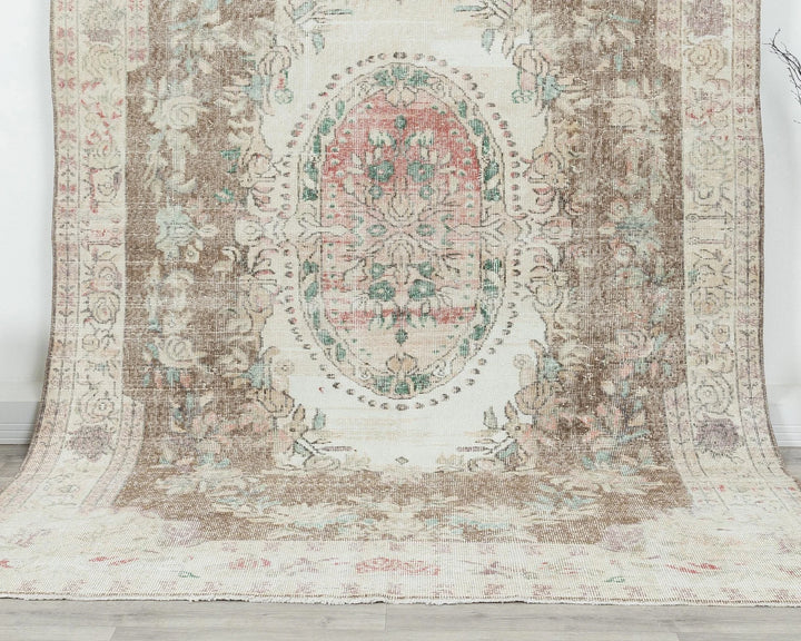 Multicolor Turkish Oushak Rug 6' x 9' 6" Hand-Knotted | No. VR71462
