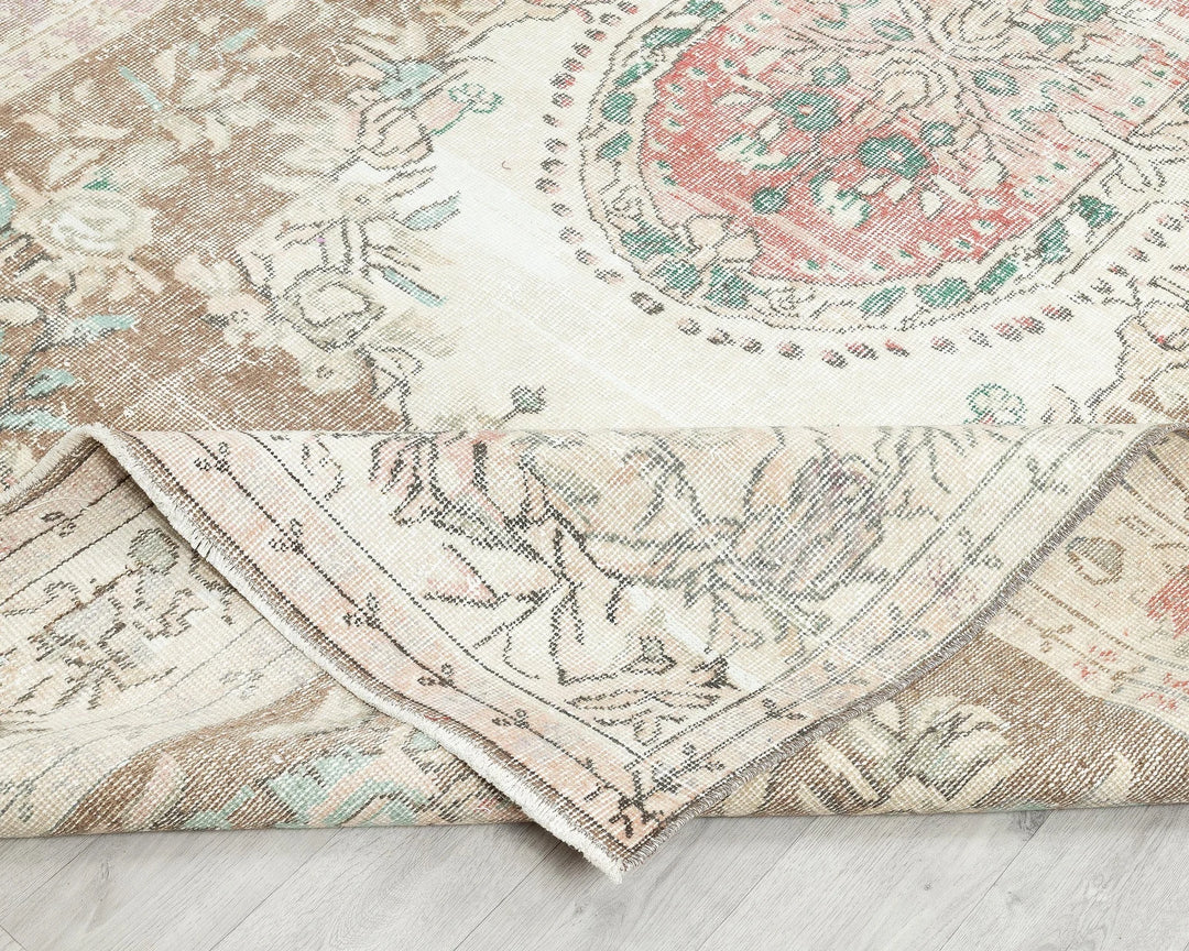 Multicolor Turkish Oushak Rug 6' x 9' 6" Hand-Knotted | No. VR71462