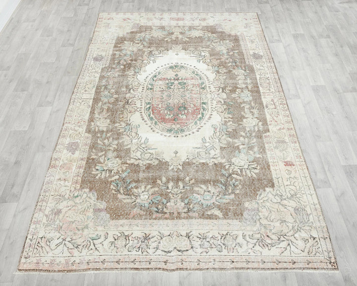 Multicolor Turkish Oushak Rug 6' x 9' 6" Hand-Knotted | No. VR71462