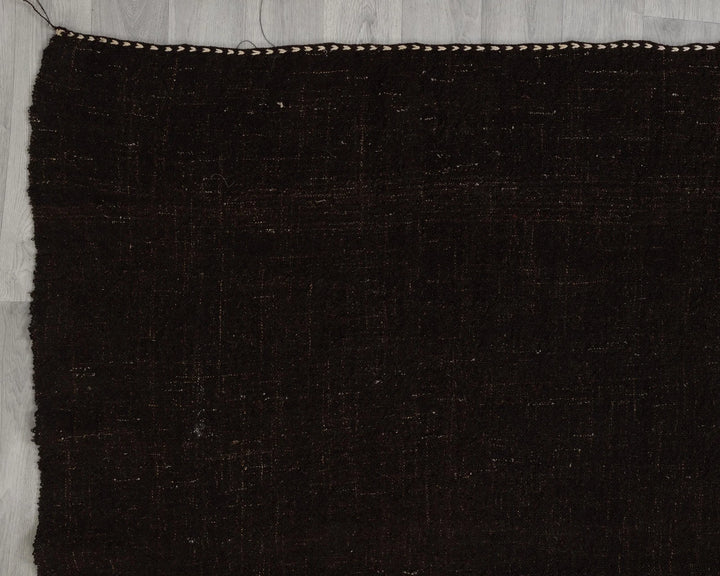 Brown Turkish Kilim Rug 8' x 12' Flat-Weave border