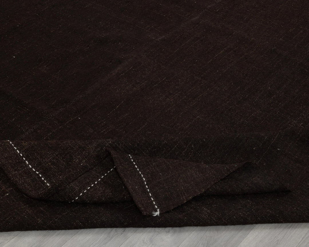 Brown Turkish Kilim Rug 8' x 12' Flat-Weave field