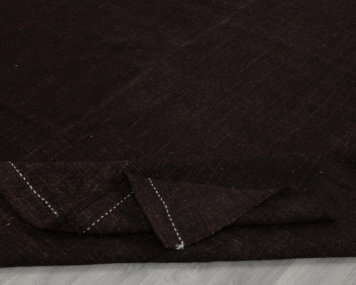 Brown Turkish Kilim Rug 8' x 12' Flat-Weave field