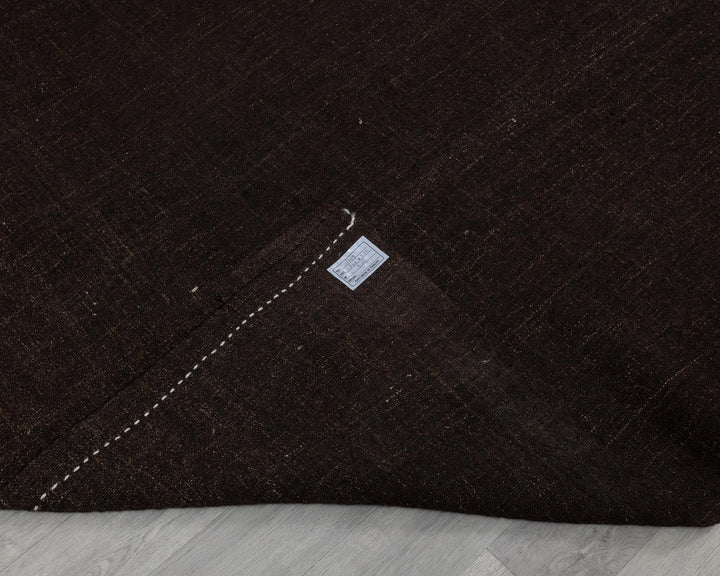 Brown Turkish Kilim Rug 8' x 12' Flat-Weave texture