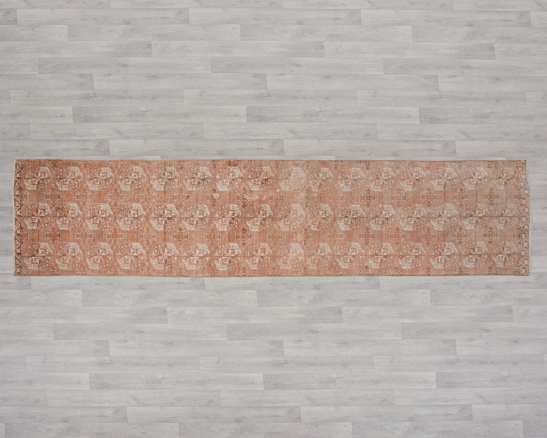 Beige Turkish Oushak Rug 2'10" x 11'8" Hand-Knotted | No. VR71728