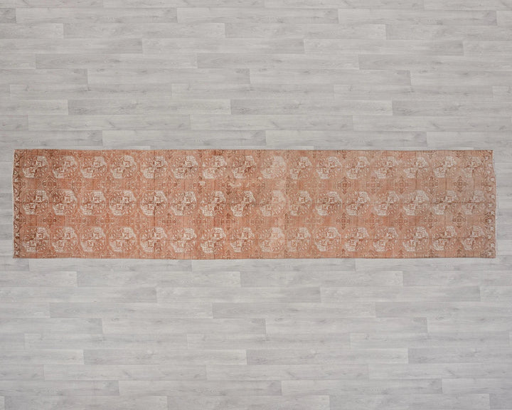 Beige Turkish Oushak Rug 2'10" x 11'8" Hand-Knotted | No. VR71728