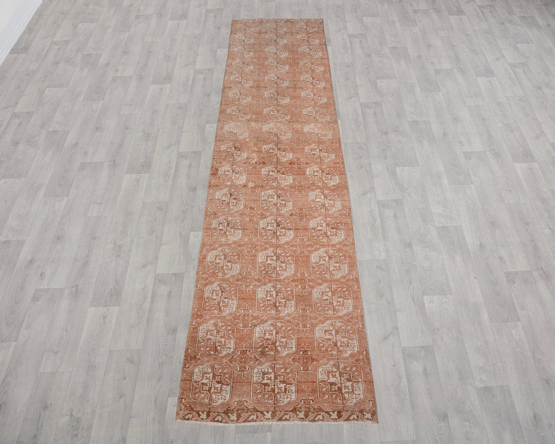 Beige Turkish Oushak Rug 2'10" x 11'8" Hand-Knotted | No. VR71728