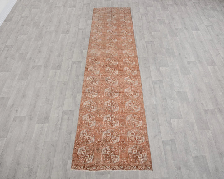 Beige Turkish Oushak Rug 2'10" x 11'8" Hand-Knotted | No. VR71728