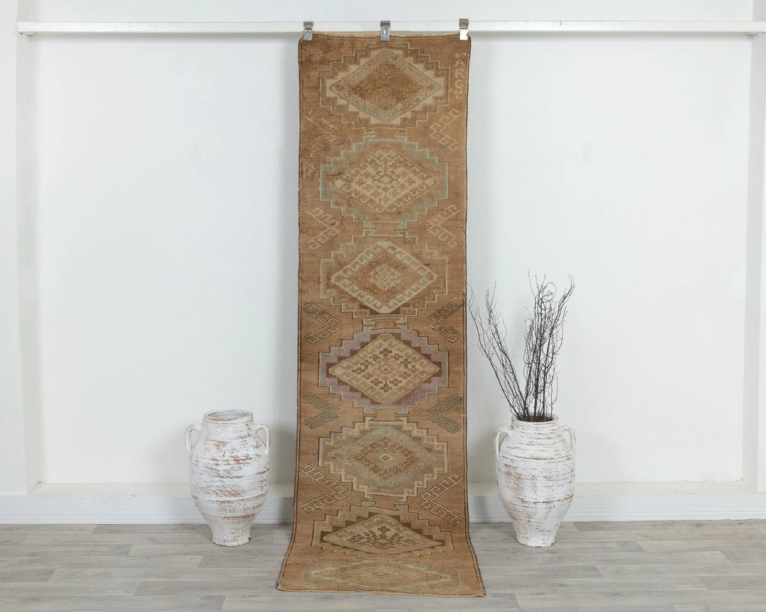 Blue Turkish Oushak Rug 2'3" x 8'6" Hand-Knotted
