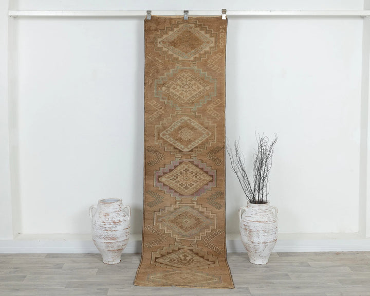 Blue Turkish Oushak Rug 2'3" x 8'6" Hand-Knotted