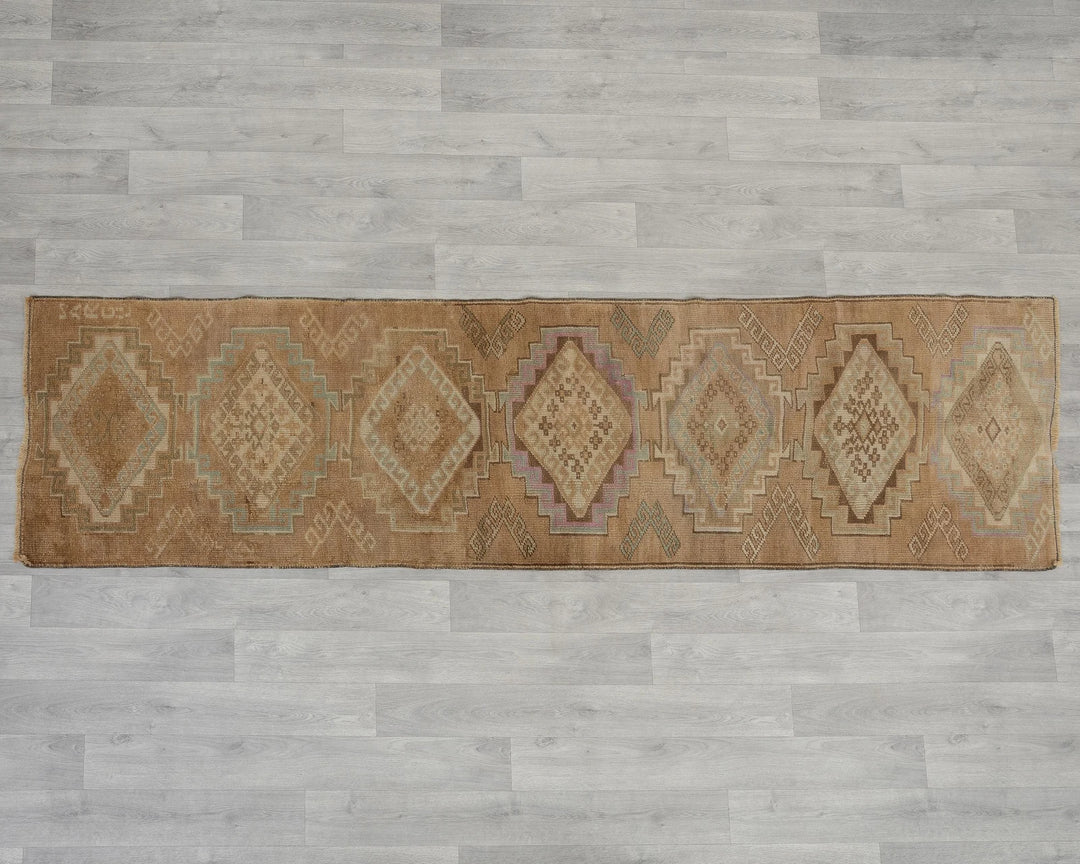 Blue Turkish Oushak Rug 2'3" x 8'6" Hand-Knotted view 9