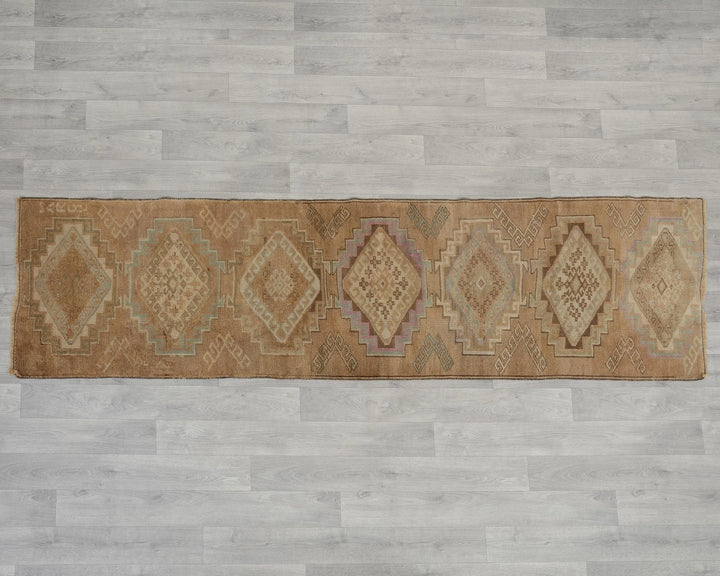 Blue Turkish Oushak Rug 2'3" x 8'6" Hand-Knotted view 9
