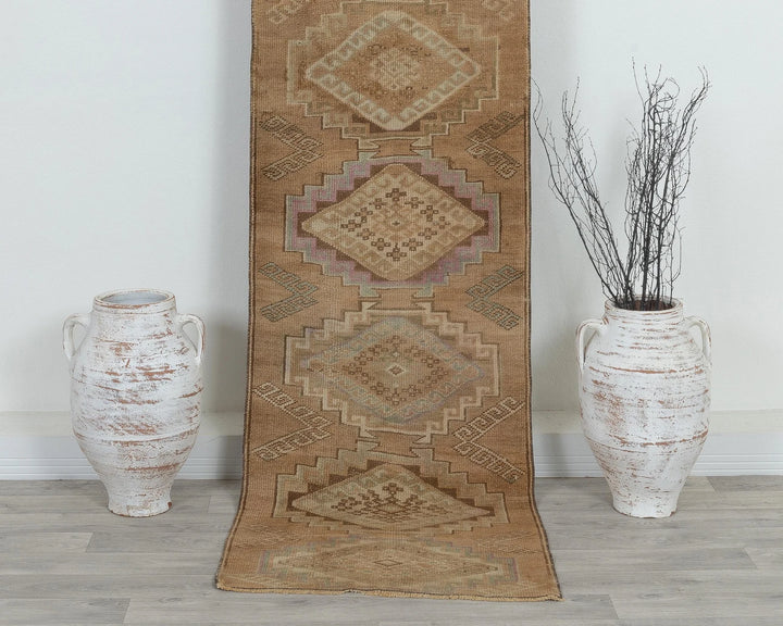 Blue Turkish Oushak Rug 2'3" x 8'6" Hand-Knotted detail
